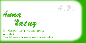 anna matuz business card